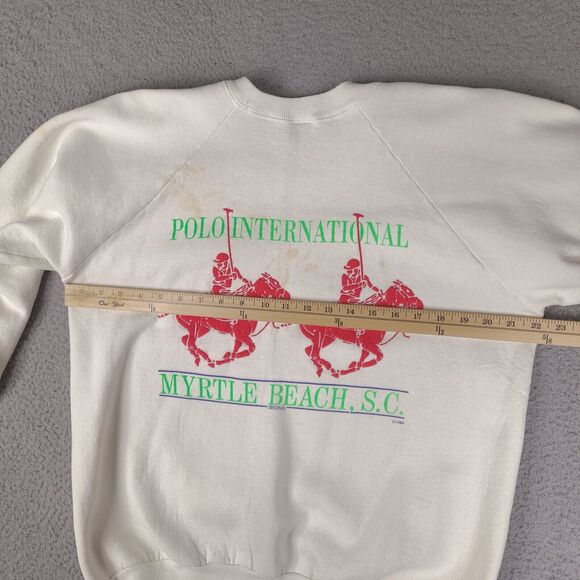 Vintage 1989 Polo International Myrtle Beach SC Sweatshirt Adult XL White USA - Picture 14 of 16
